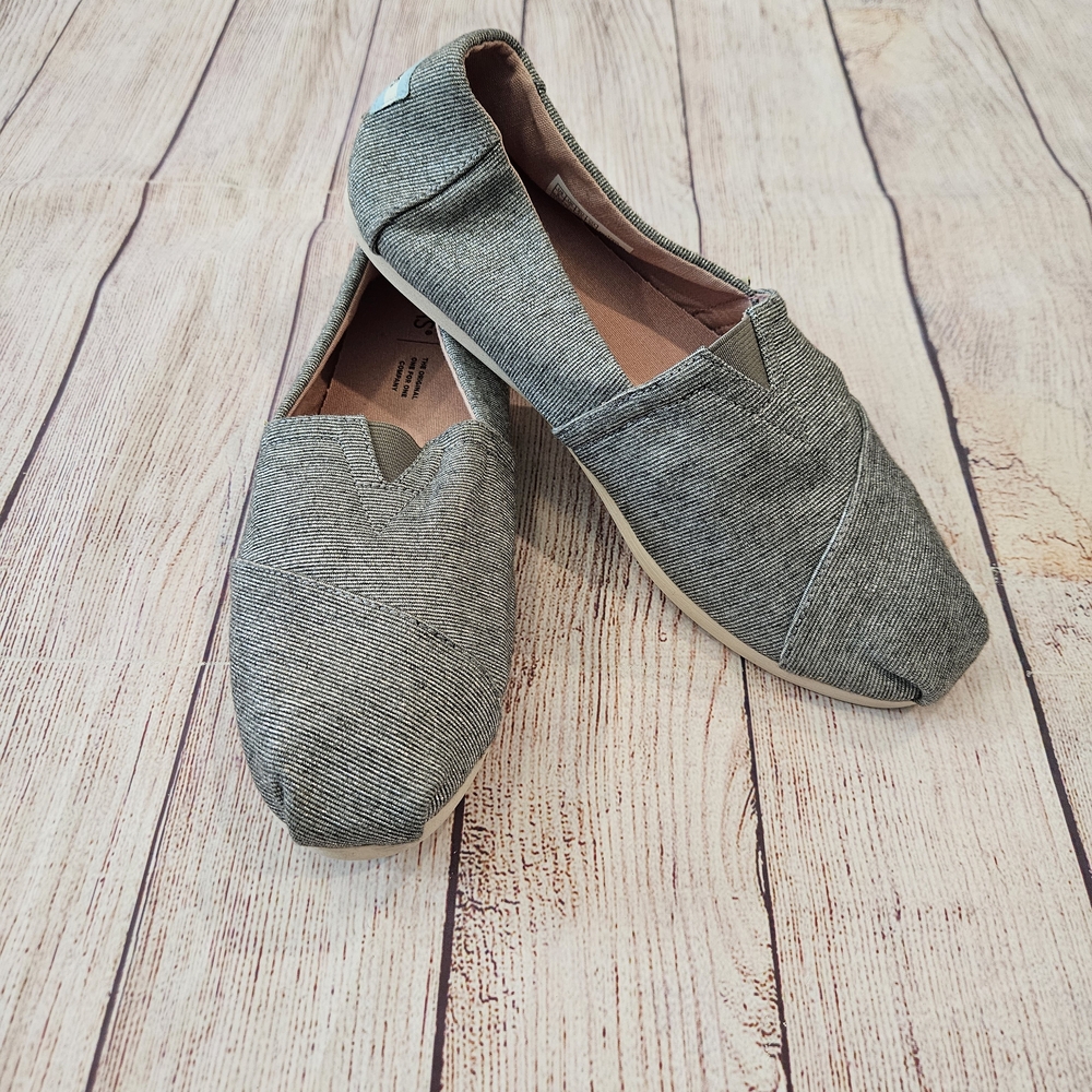Toms Black and White Women's Loafers